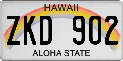 HI license plate ZKD902