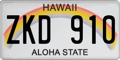 HI license plate ZKD910