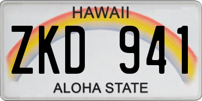 HI license plate ZKD941