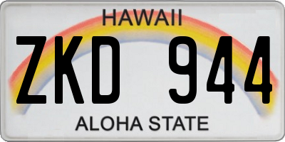 HI license plate ZKD944