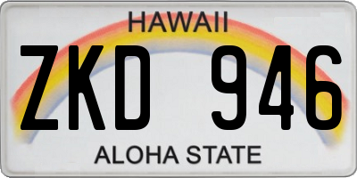 HI license plate ZKD946