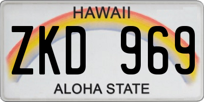 HI license plate ZKD969