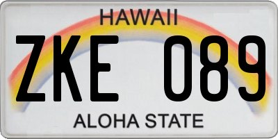 HI license plate ZKE089