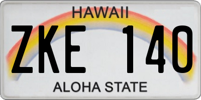 HI license plate ZKE140