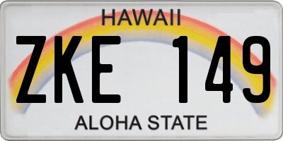 HI license plate ZKE149