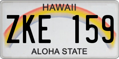 HI license plate ZKE159