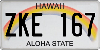 HI license plate ZKE167