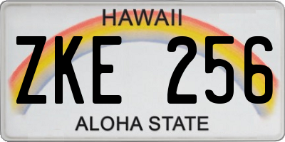 HI license plate ZKE256