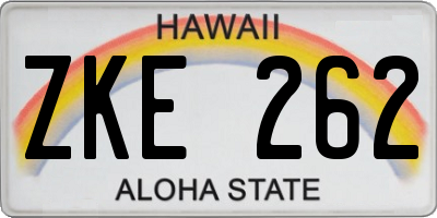 HI license plate ZKE262