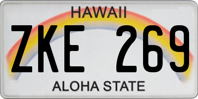 HI license plate ZKE269