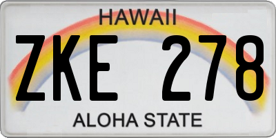 HI license plate ZKE278