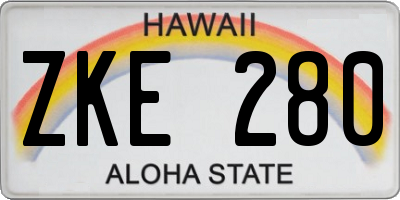 HI license plate ZKE280