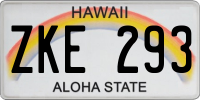 HI license plate ZKE293