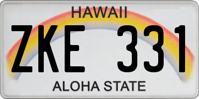 HI license plate ZKE331