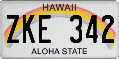 HI license plate ZKE342