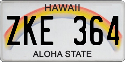 HI license plate ZKE364