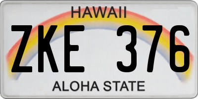 HI license plate ZKE376