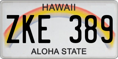 HI license plate ZKE389