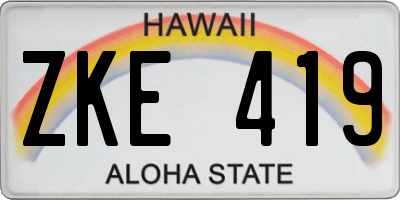 HI license plate ZKE419