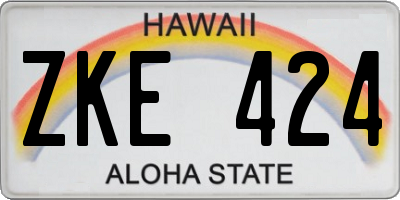 HI license plate ZKE424