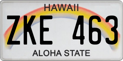 HI license plate ZKE463