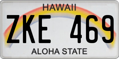 HI license plate ZKE469