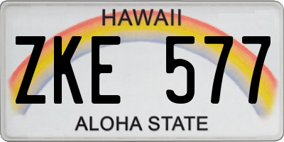HI license plate ZKE577