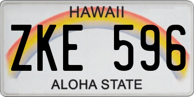 HI license plate ZKE596