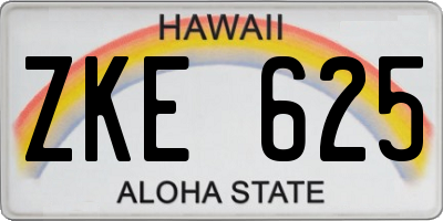 HI license plate ZKE625