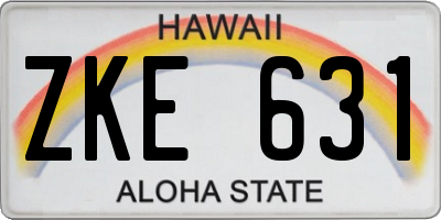 HI license plate ZKE631