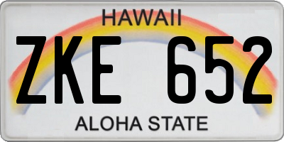 HI license plate ZKE652