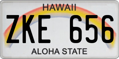 HI license plate ZKE656