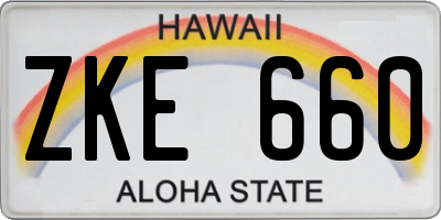 HI license plate ZKE660