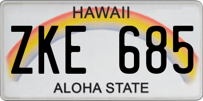 HI license plate ZKE685