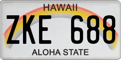 HI license plate ZKE688