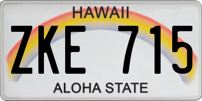 HI license plate ZKE715
