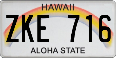 HI license plate ZKE716