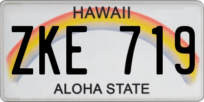 HI license plate ZKE719