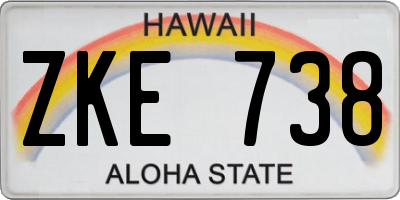 HI license plate ZKE738