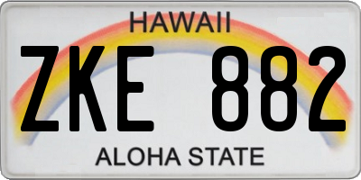 HI license plate ZKE882