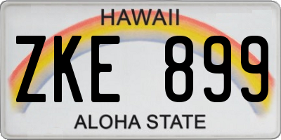 HI license plate ZKE899