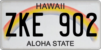 HI license plate ZKE902