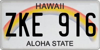 HI license plate ZKE916