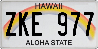 HI license plate ZKE977