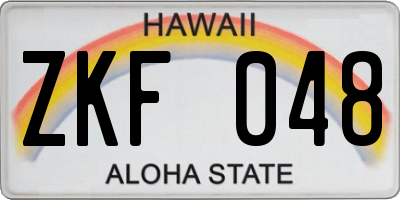 HI license plate ZKF048
