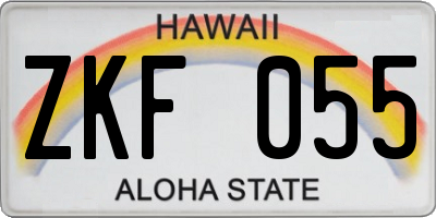 HI license plate ZKF055