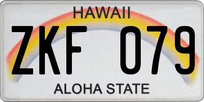 HI license plate ZKF079