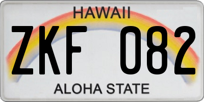 HI license plate ZKF082