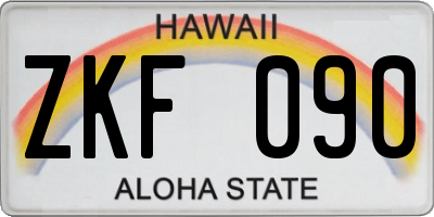 HI license plate ZKF090