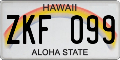 HI license plate ZKF099